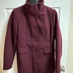 NWT Vince Camuto Wool Jacket Medium Burgundy Dark Red